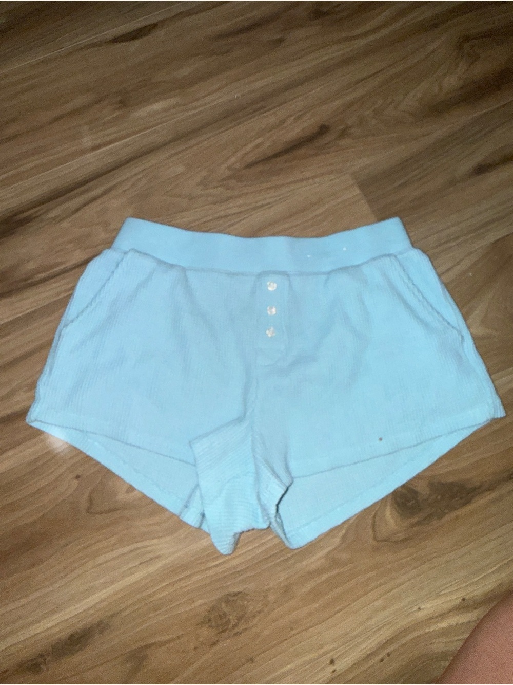 Auden Waffle Knit Light Blue Shorts